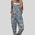 FLOWING ADJUSTABLE-STRAP CROPPED DUNGAREES