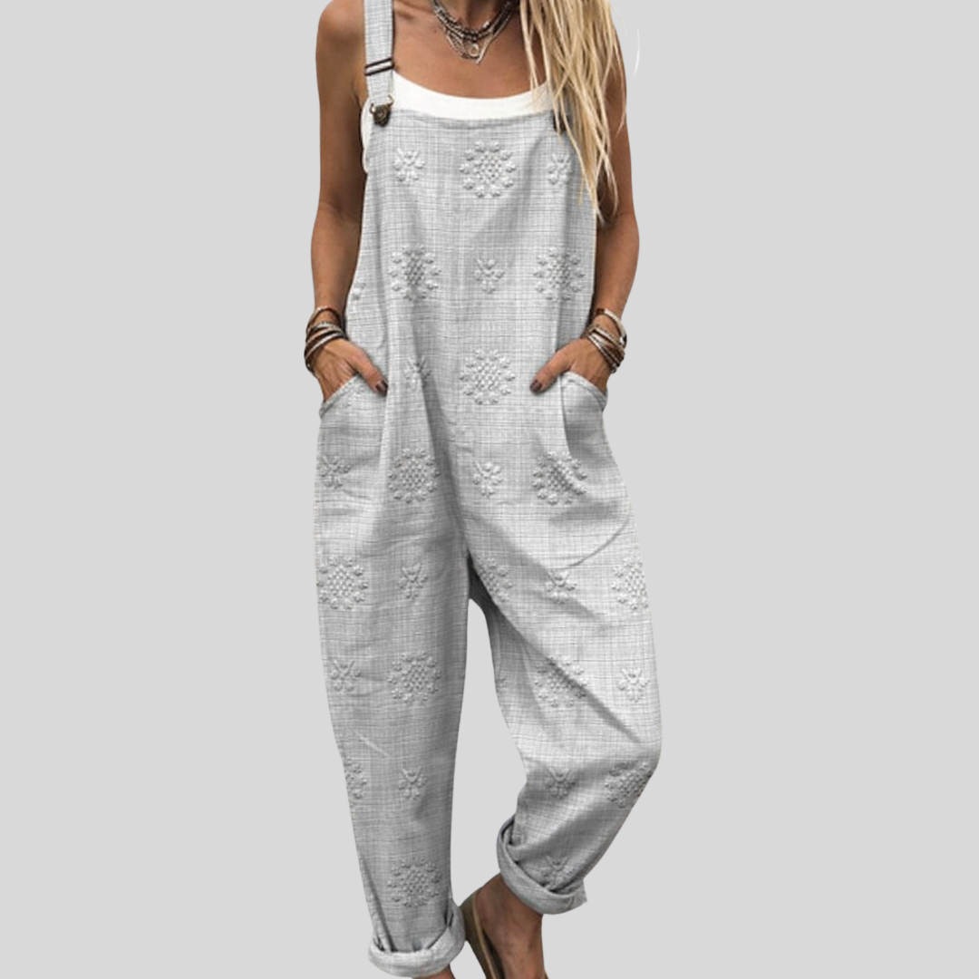 FLOWING ADJUSTABLE-STRAP CROPPED DUNGAREES