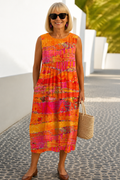 FAYE | SUNSET PATCHWORK MIDI DRESS