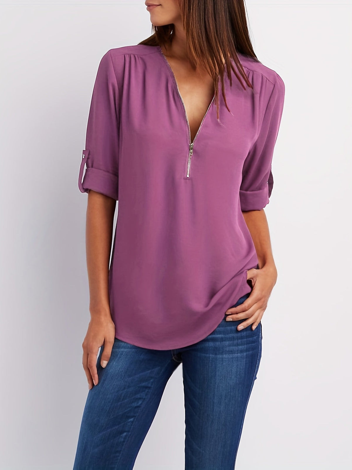 Everlena | Zip-Neck Blouse