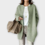 Lilly | Elegant Brown Cardigan With Button Row