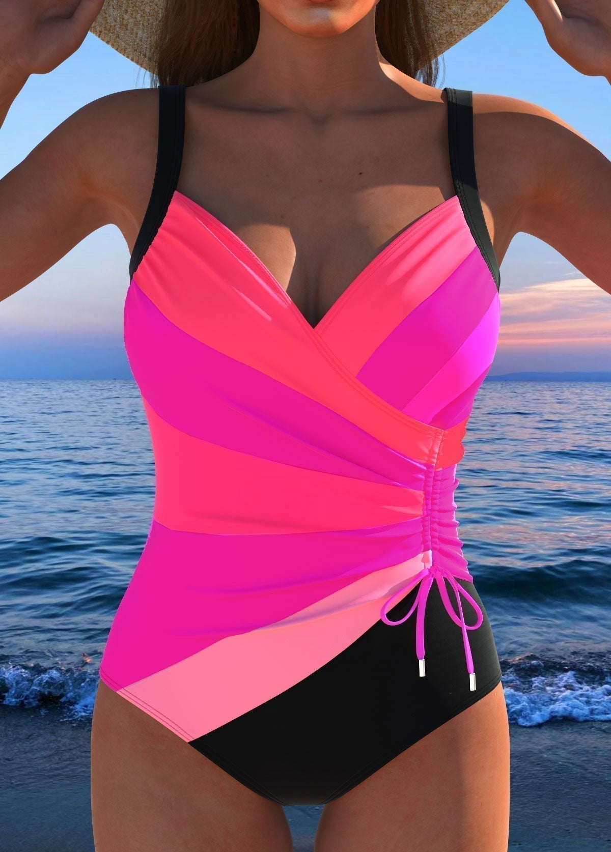 Luxurious Swimsuit With Colourful Print