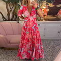 FLORIANA | FLORAL V-NECK DRESS