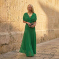 SIENNA | KELLY GREEN FLOWING DRESS