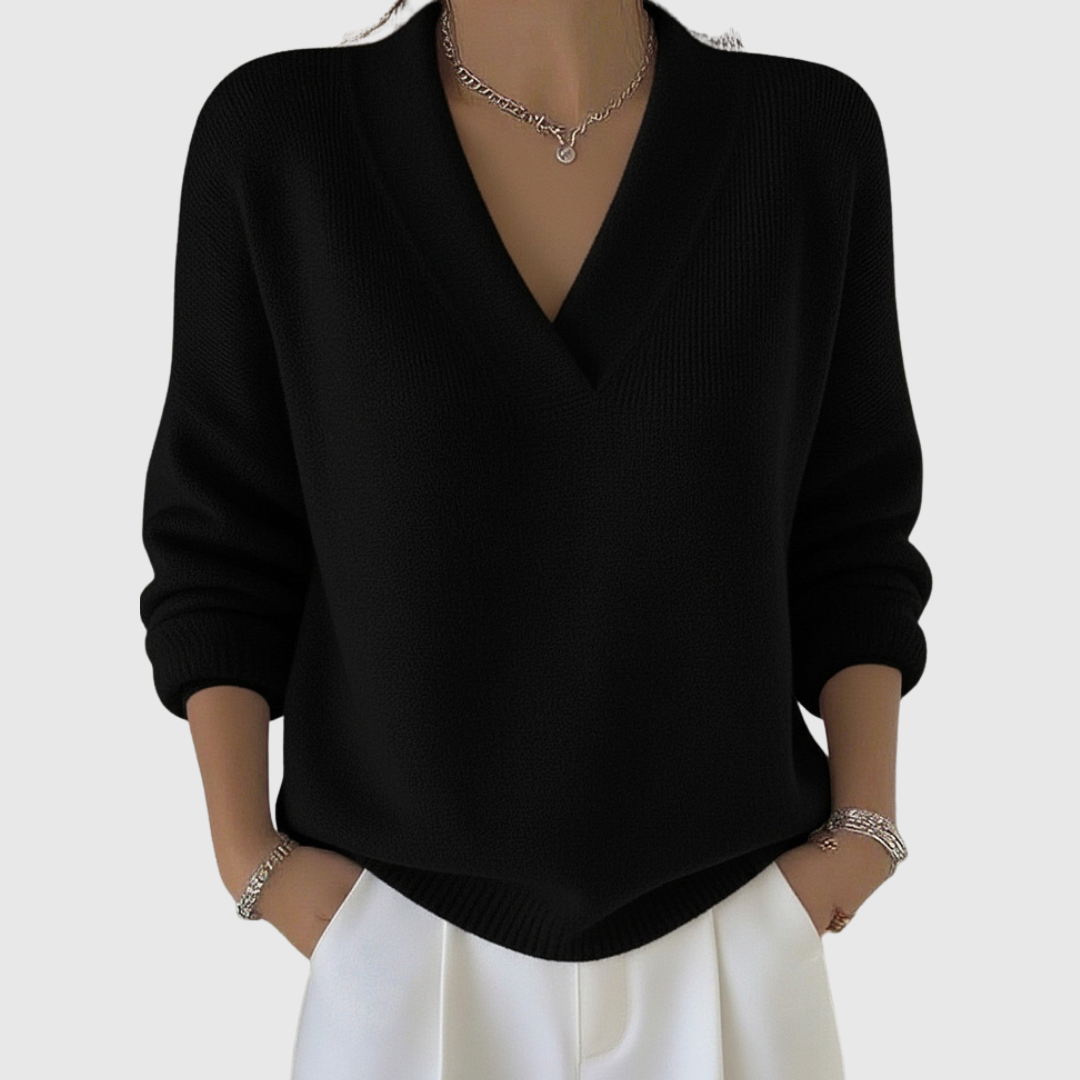 Faye | Soft Relaxed-Fit V-Neck Jumper