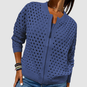 Wanita | Open-Knit Zip Cardigan