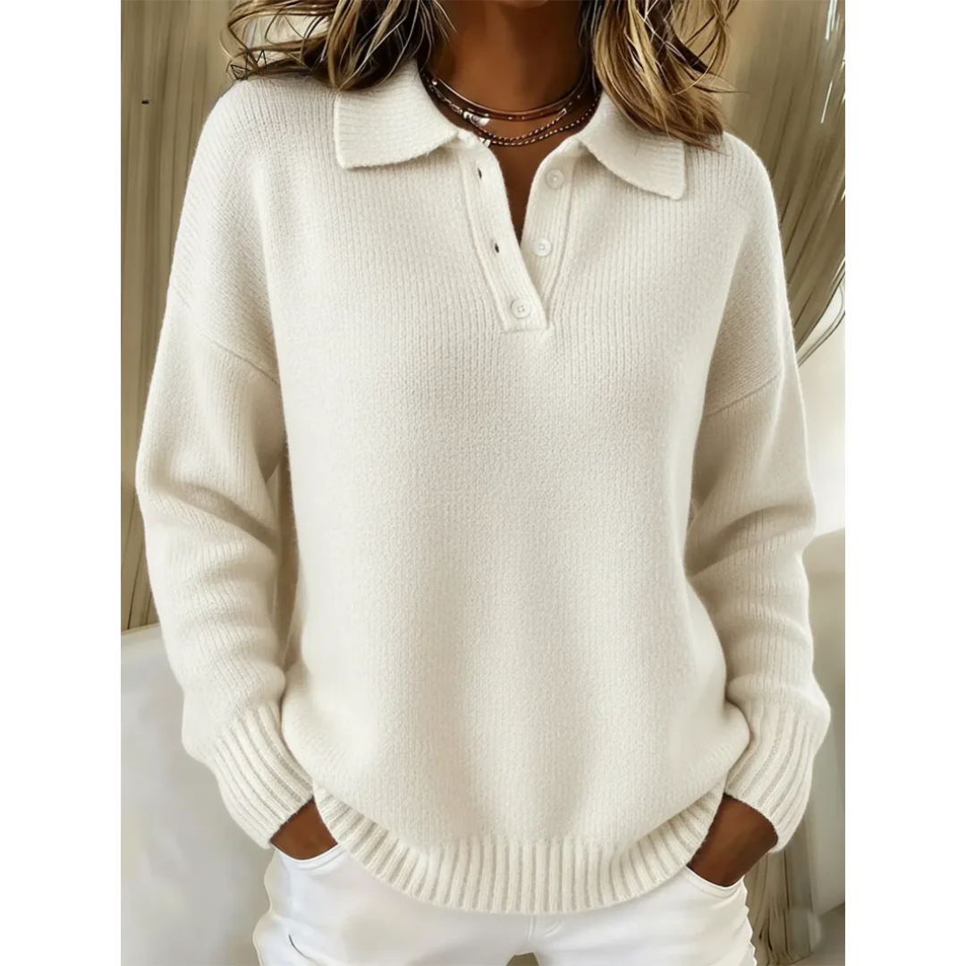 Rheanna | Collared Button-Neck Jumper