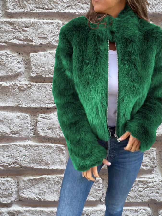 Faigy | Textured Short Zip Jacket