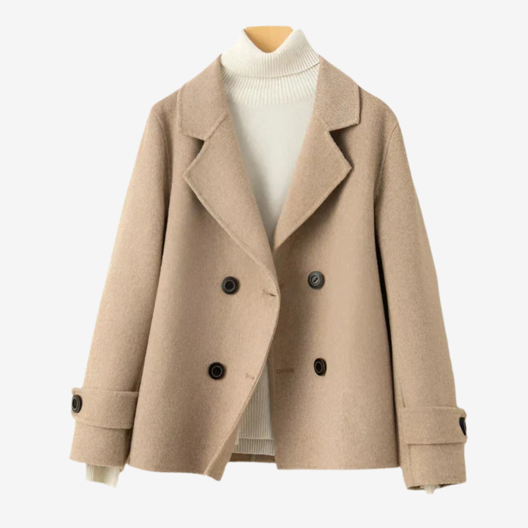 Rusudan | Double-Breasted Tailored Blazer in Beige