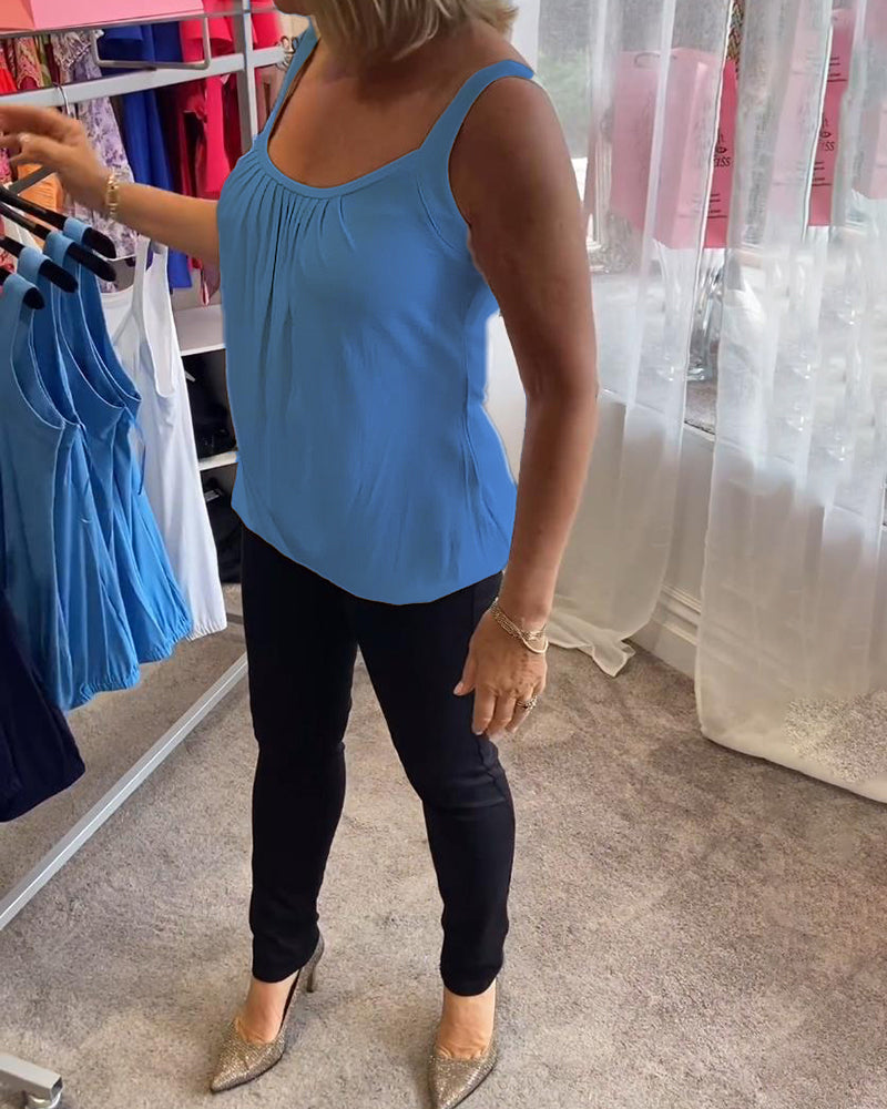 Deangela | Gathered Scoop-Neck Top