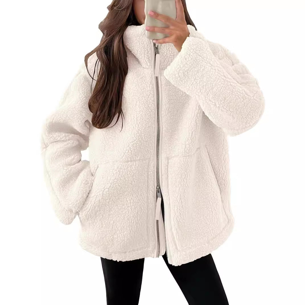 Denisha | Stand-Collar Textured Zip Jacket
