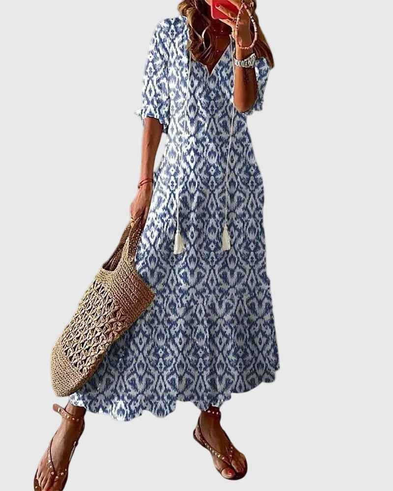AMALIA | V-NECK MAXI DRESS