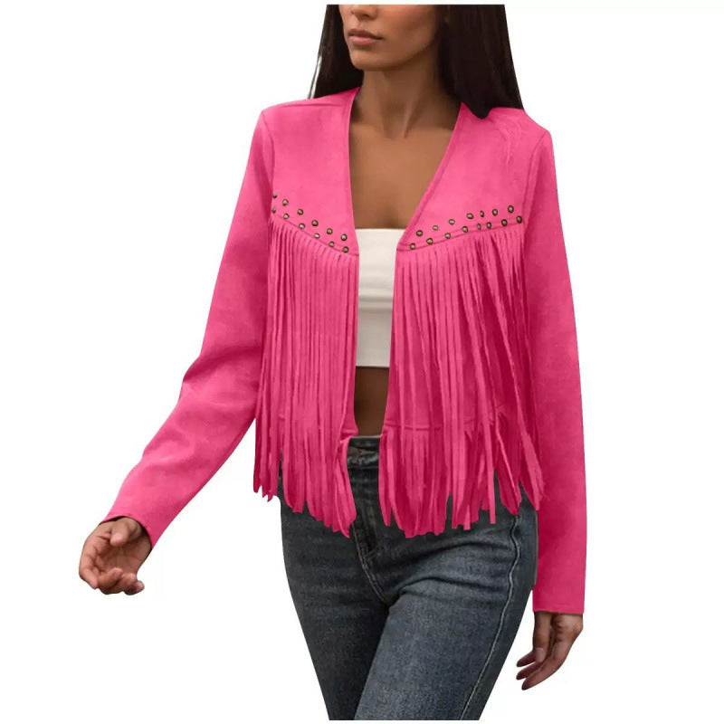 Giuliana | Fringed Open-Front Jacket