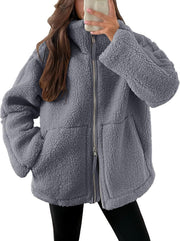 Denisha | Stand-Collar Textured Zip Jacket
