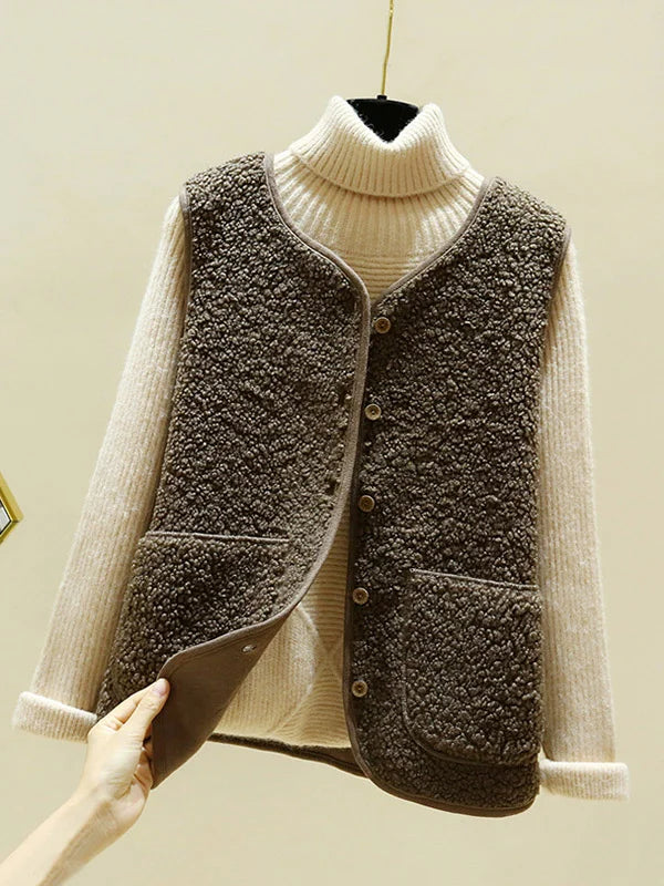 Tinatin | Warm Sleeveless Layering Gilet in White