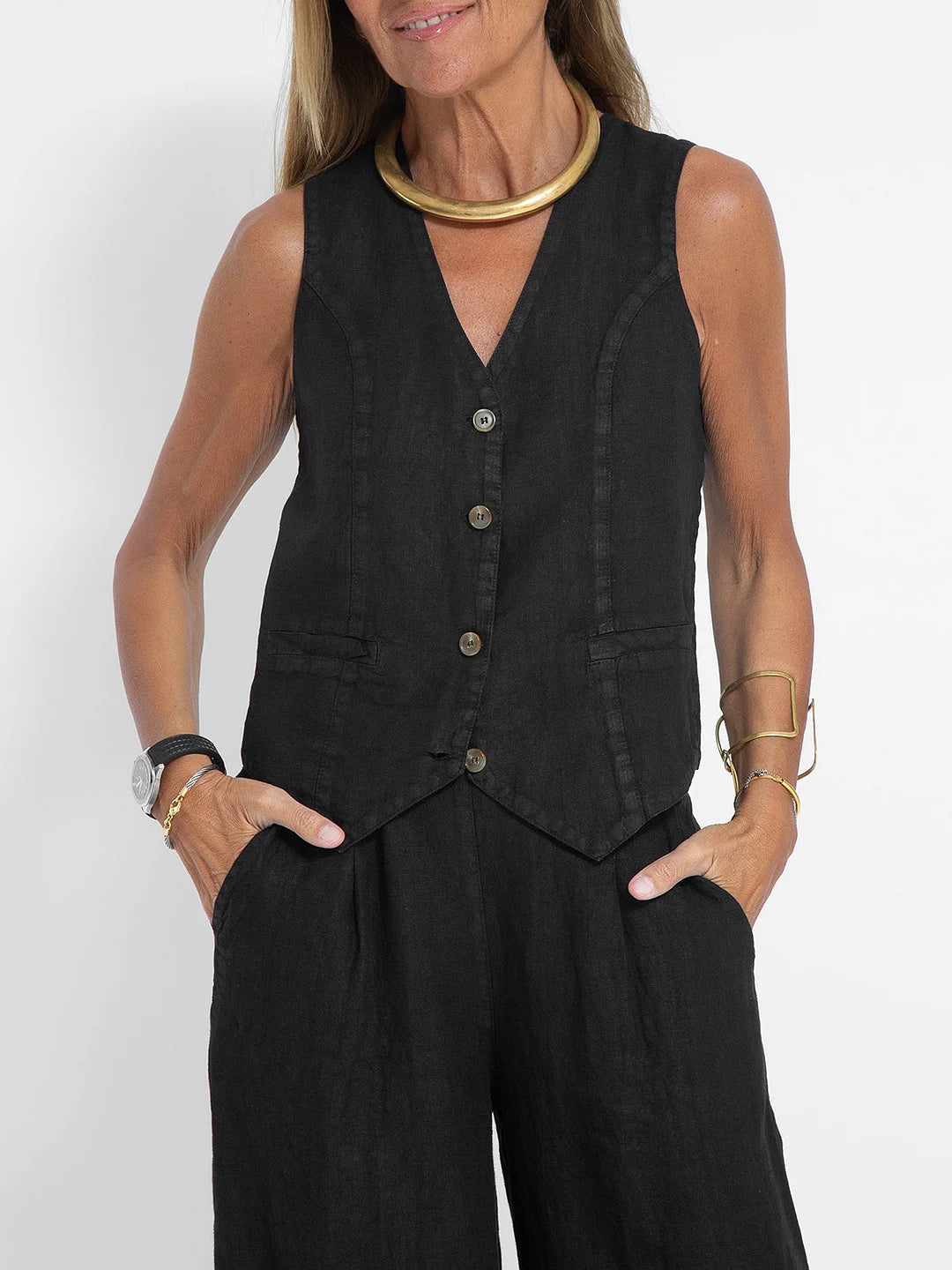 AIRA | BUTTON-FRONT SLEEVELESS CO-ORD SET