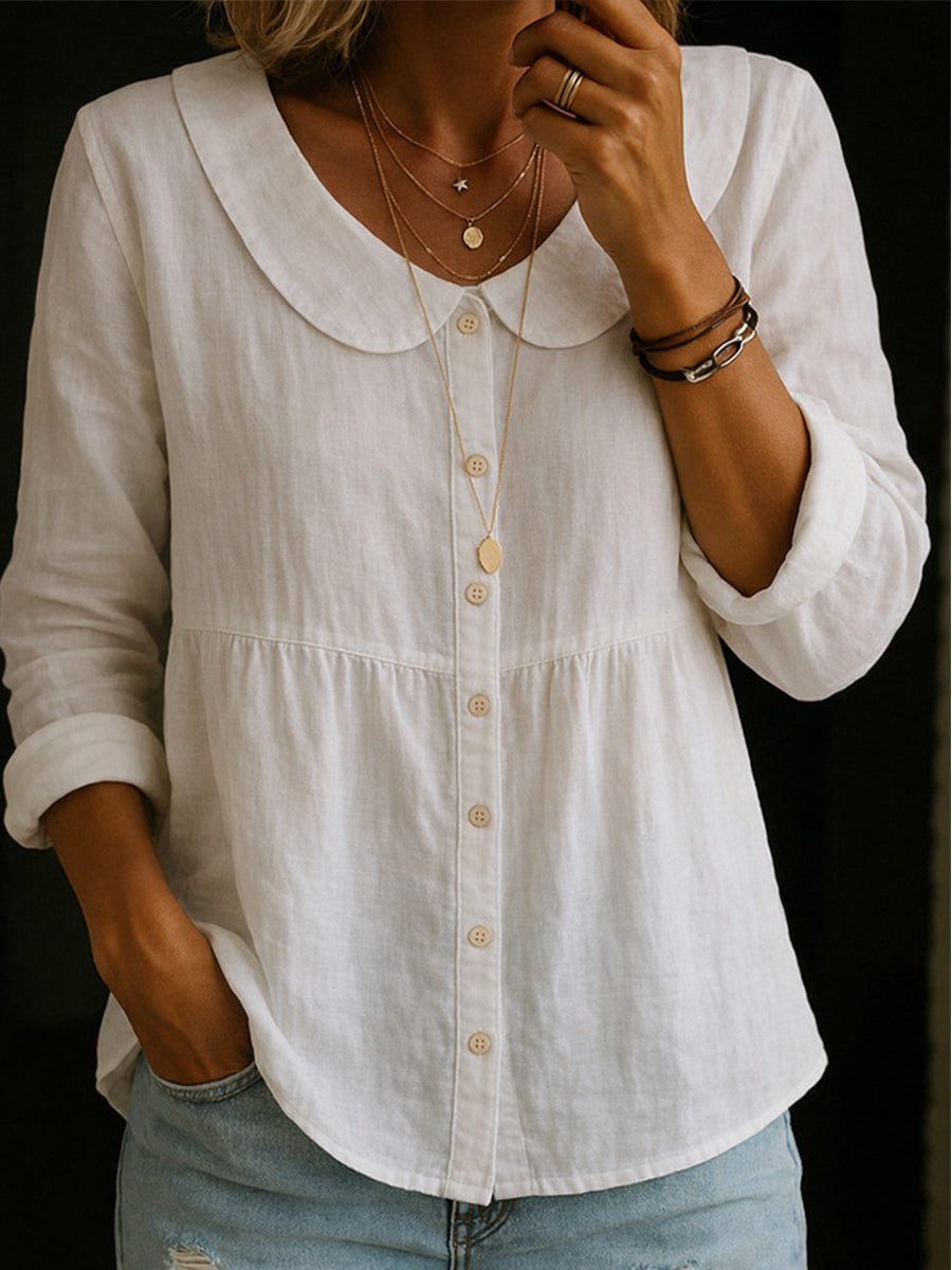 Mayola | Rounded-Collar Button Shirt