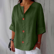 Tenaya | V-Neck Large-Button Shirt