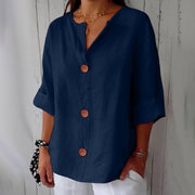 Tenaya | V-Neck Large-Button Shirt