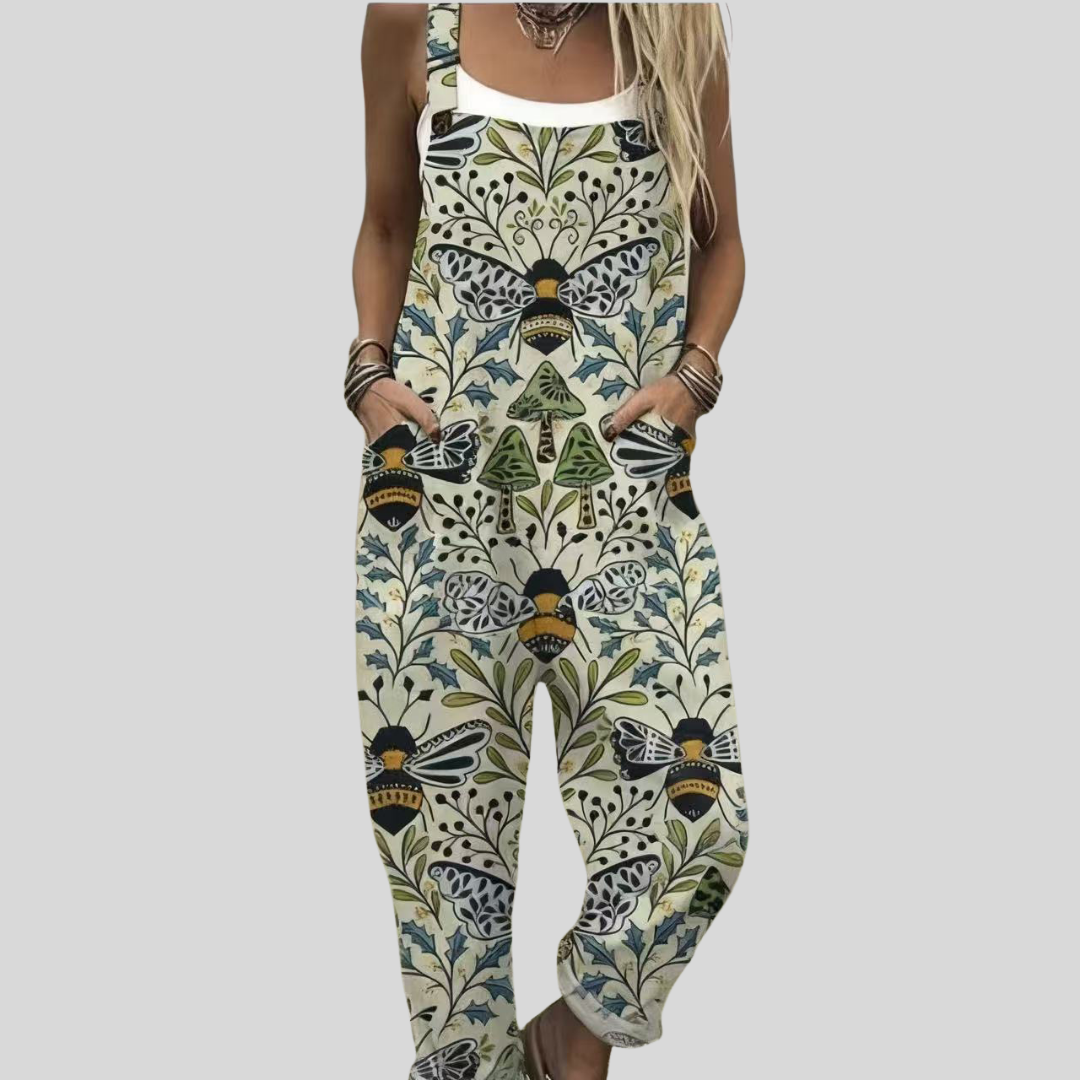 Carolyn | Printed Dungarees