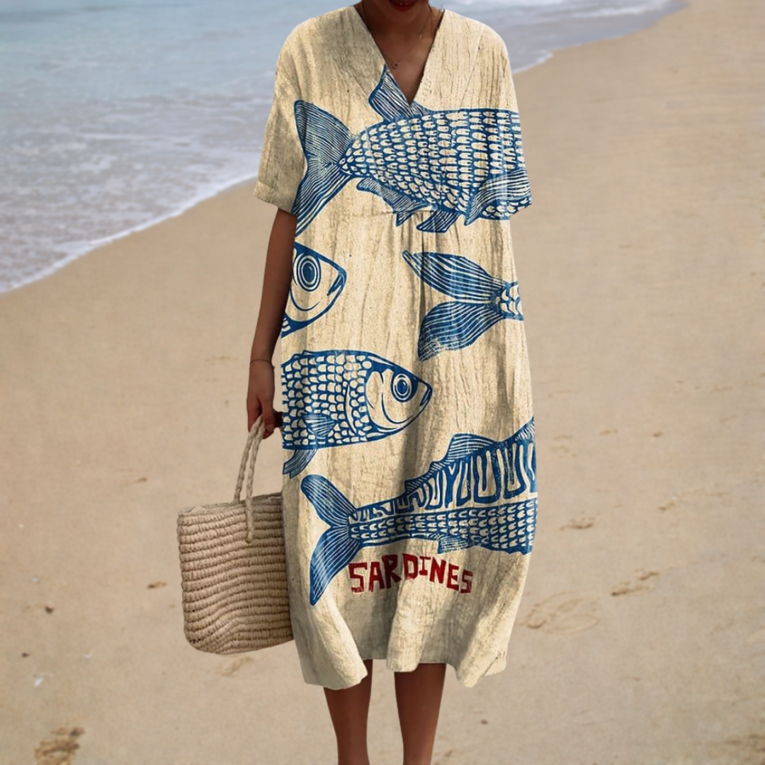 PRINTED FLOWING DRESS