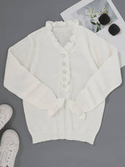 Lajuana | Ruffle-Trim Button Cardigan