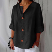 Tenaya | V-Neck Large-Button Shirt