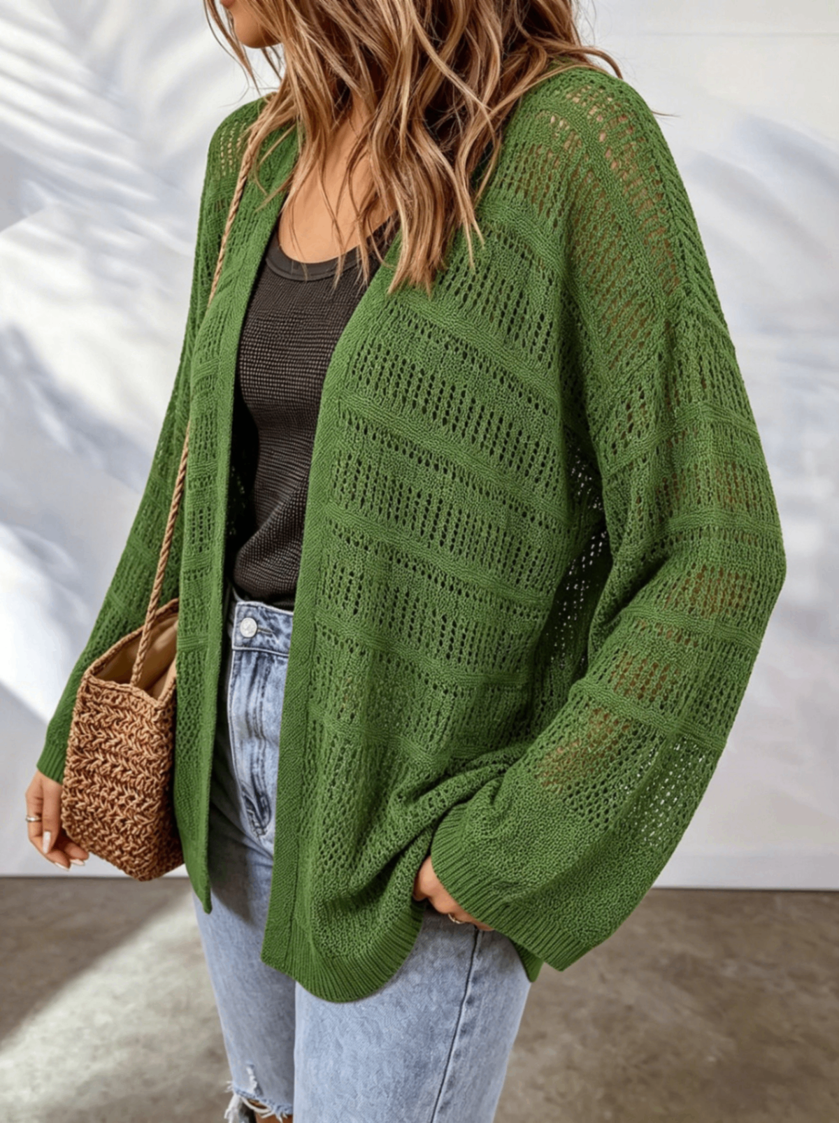 Drema | Textured Open-Front Cardigan