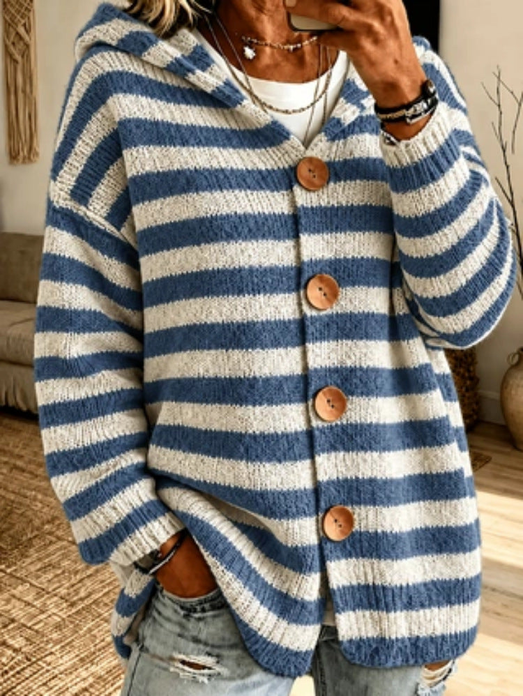 Towanda | Striped Button Cardigan