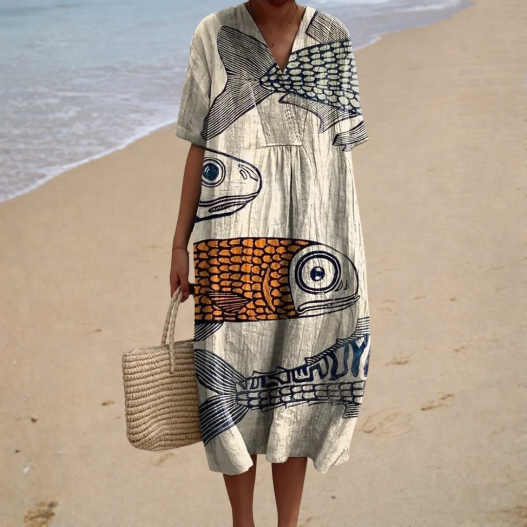PRINTED FLOWING DRESS