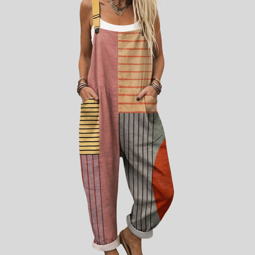 FLOWING ADJUSTABLE-STRAP CROPPED DUNGAREES
