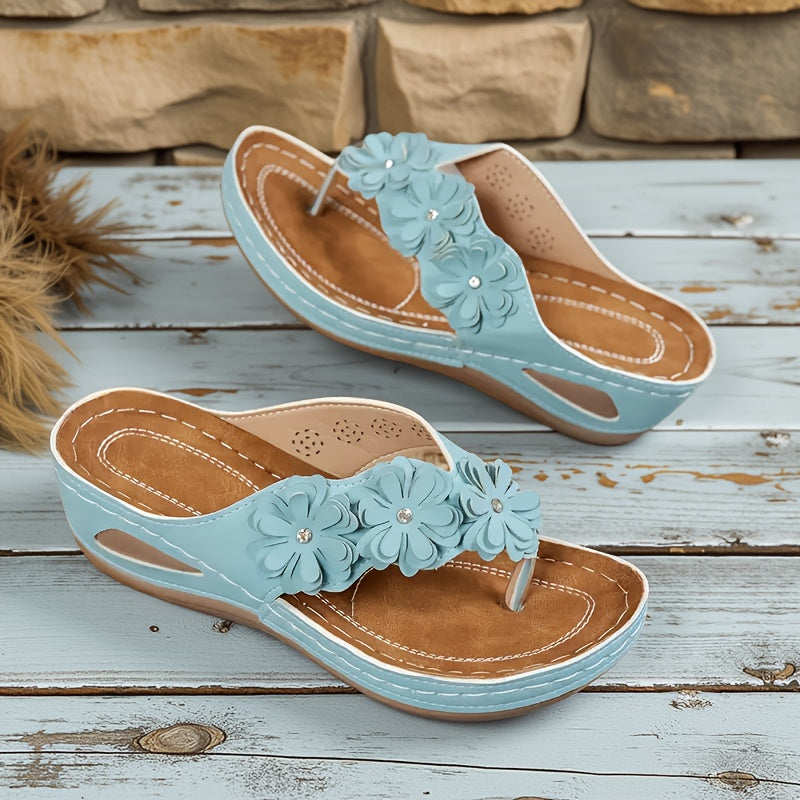 Lacretia | Flower-Detail Slingback Sandals