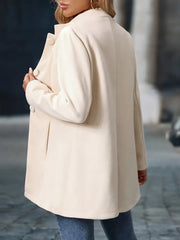 Clodagh | Mid-Length High-Neck Buttoned Winter Coat in Cream