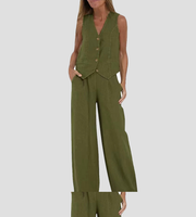 Aira | Set Gilet With Buttons & Broad Trousers