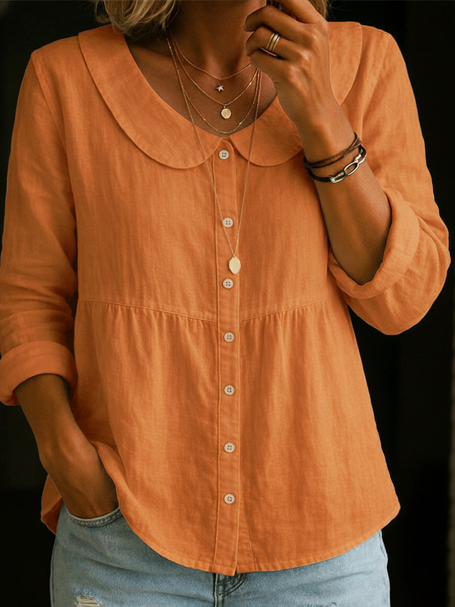 Mayola | Rounded-Collar Button Shirt