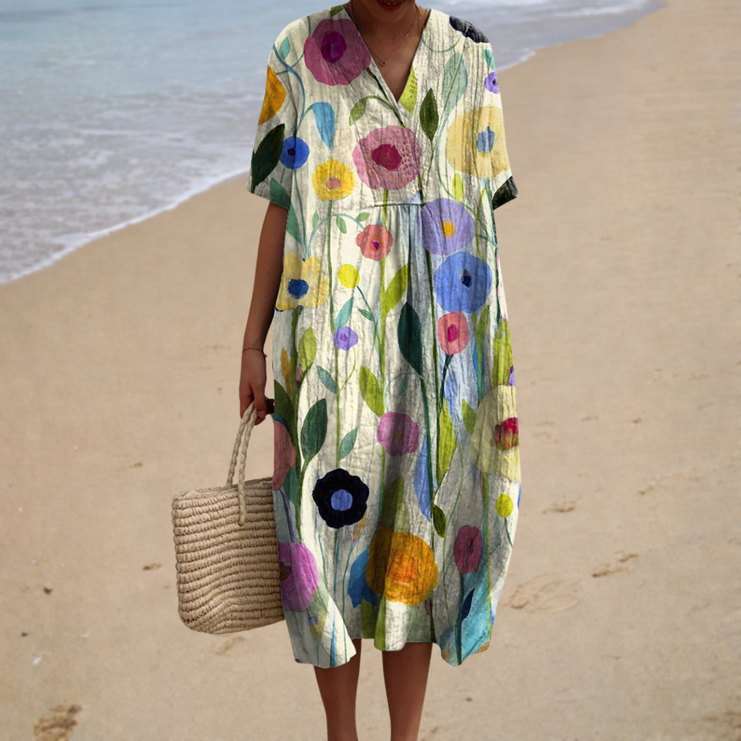 PRINTED FLOWING DRESS