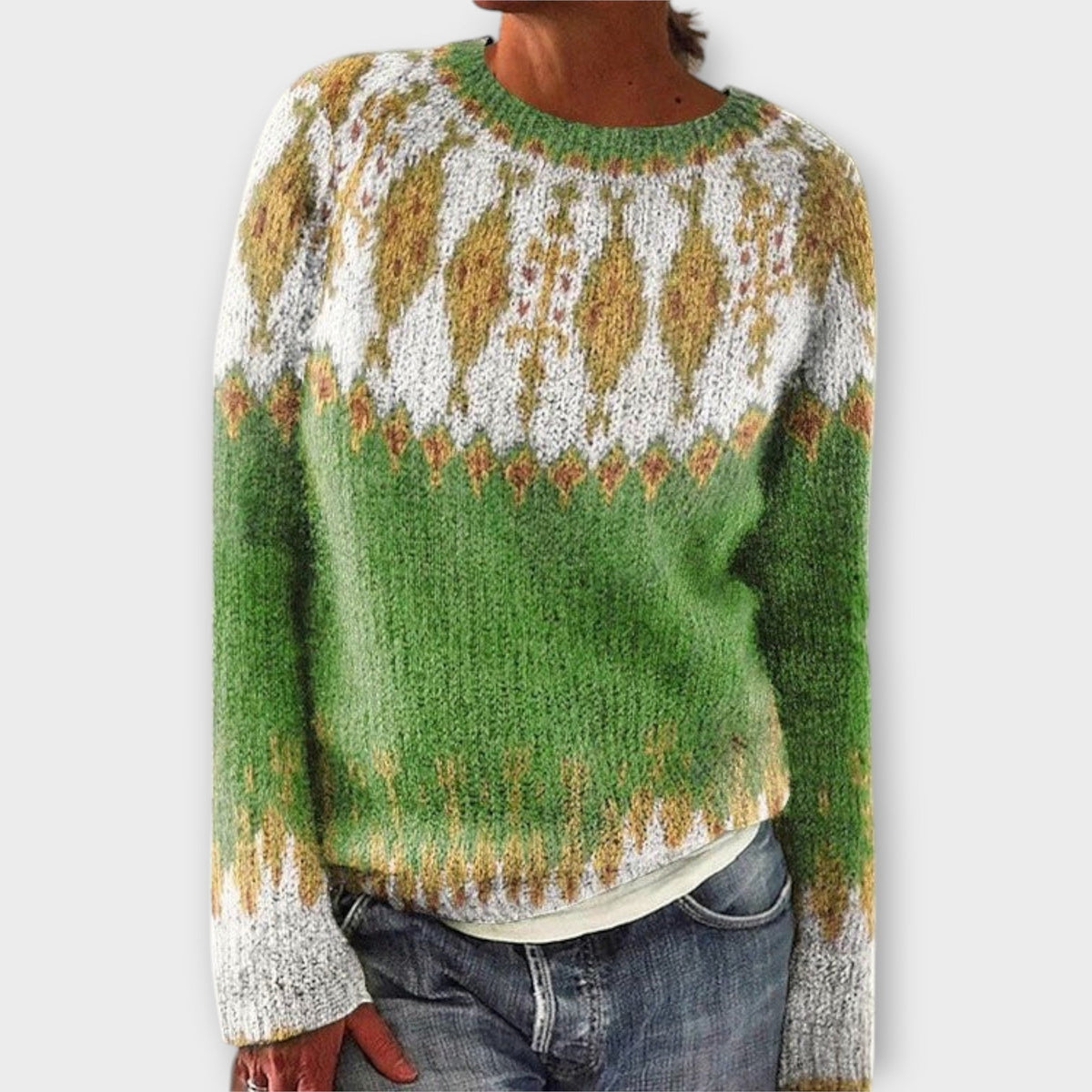 Devyn | Soft Petrol Jumper With Norwegian Pattern