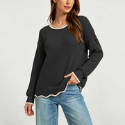 Lashawnda | Contrast Scallop-Hem Jumper