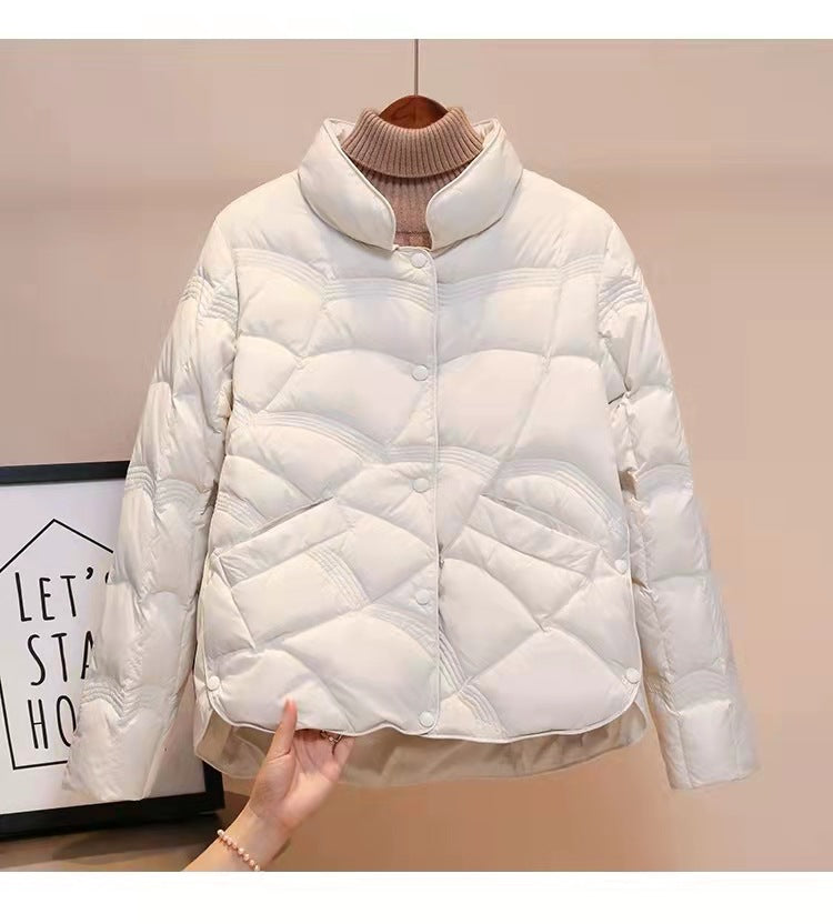 Claudette | Wave-Quilted Stand-Collar Jacket