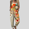 FLOWING ADJUSTABLE-STRAP CROPPED DUNGAREES