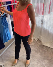 Deangela | Gathered Scoop-Neck Top