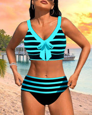 Laluna | Striped High-Waisted Bikini