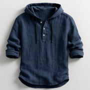Sebrina | Button-Neck Textured Hoodie