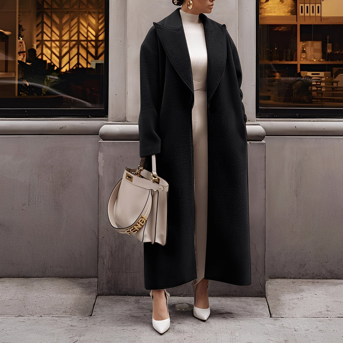Tanesha | Collarless Open-Front Coat
