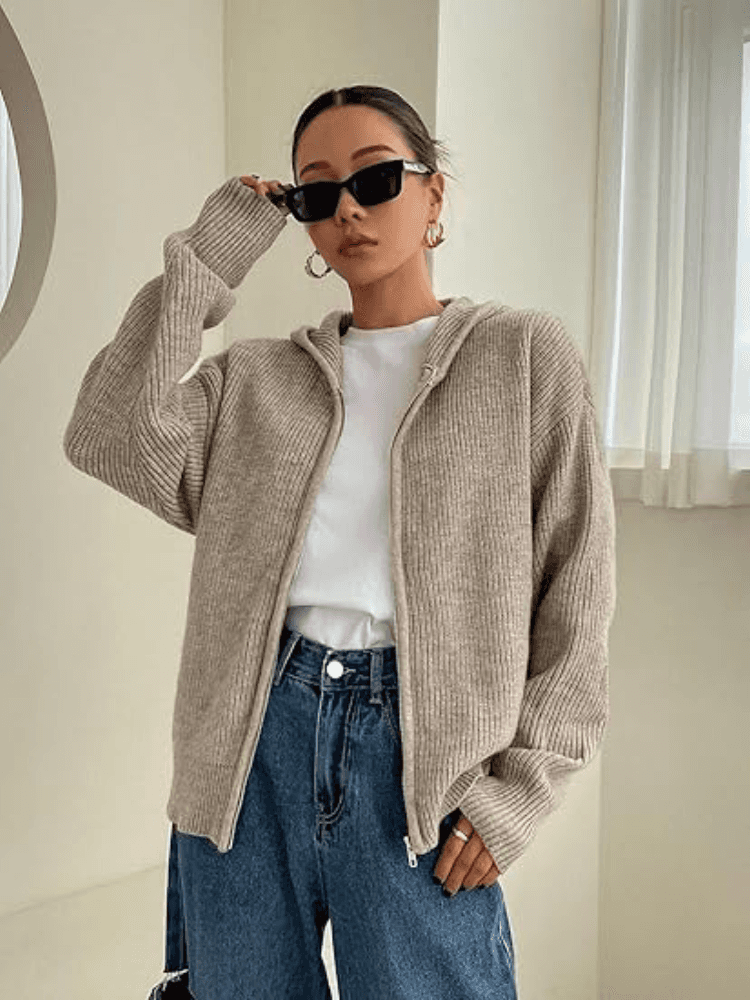 Santina | Hooded Zip Cardigan