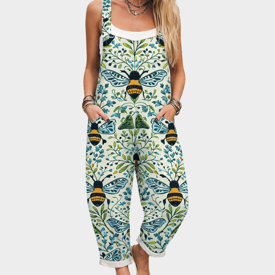Esraa | Printed Dungarees