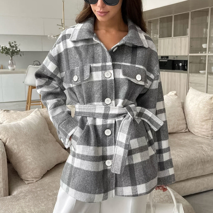 Darleen | Belted Check Jacket