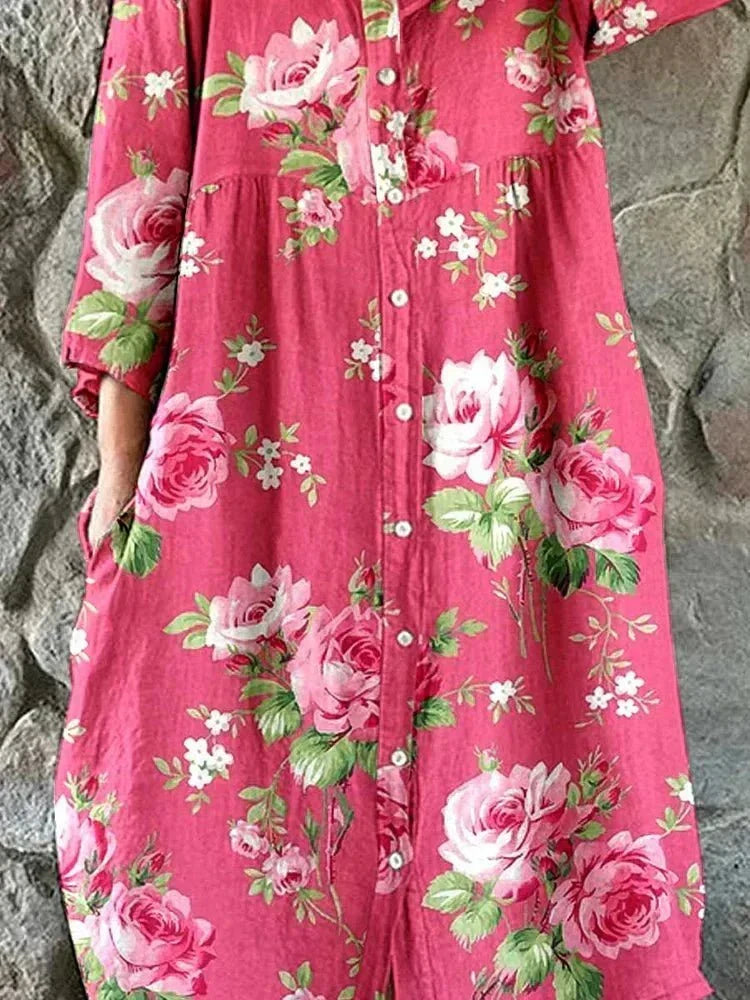 MADDIE | COTTON FLORAL SHIRT DRESS