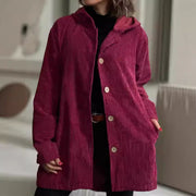 Tressie | Hooded Textured Button Coat