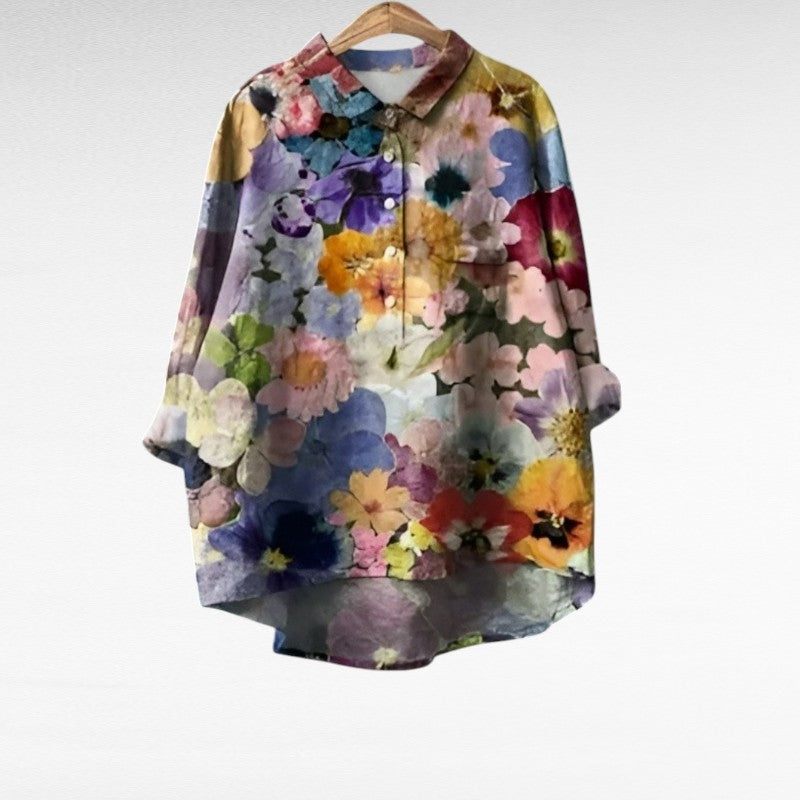 ÉLODIE | PRINTED LONG-SLEEVE BLOUSE